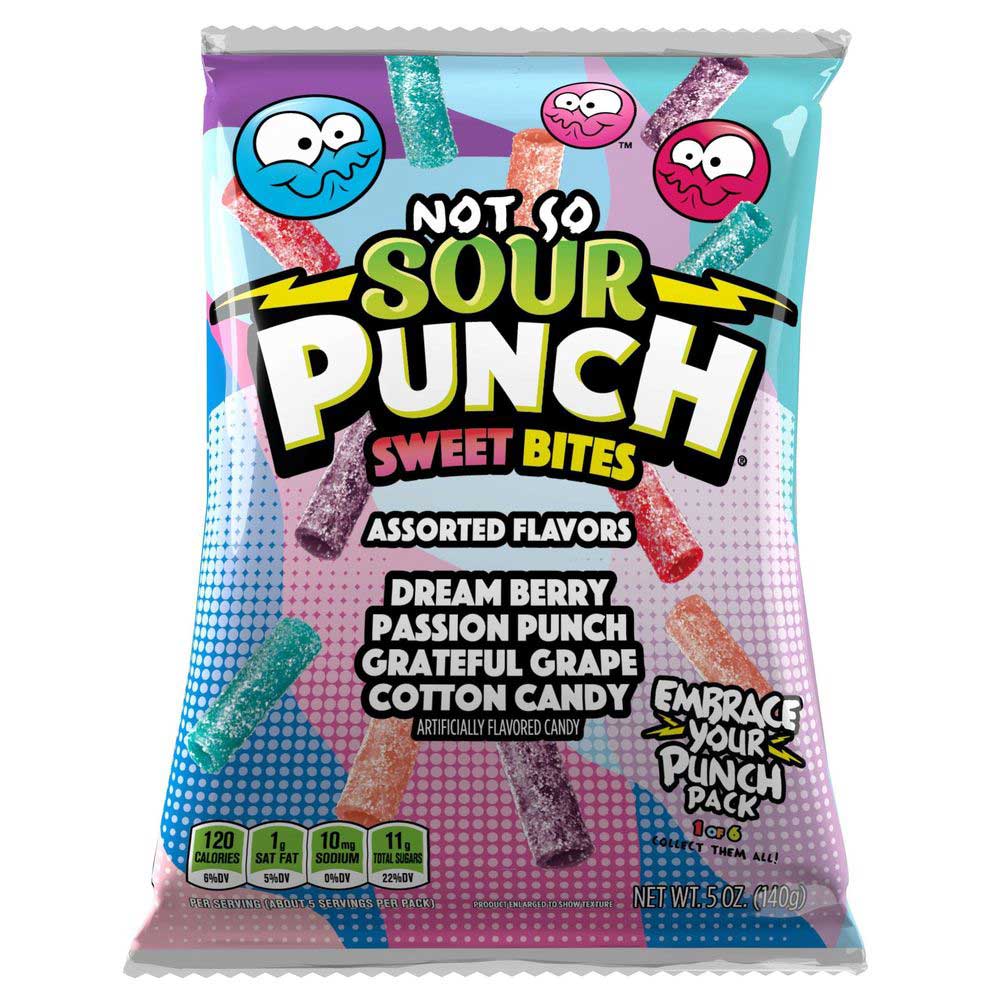 Sour Punch Sweet Bites Assorted Flavors Cotton Candy, 5 Ounce -- 12 Per Case