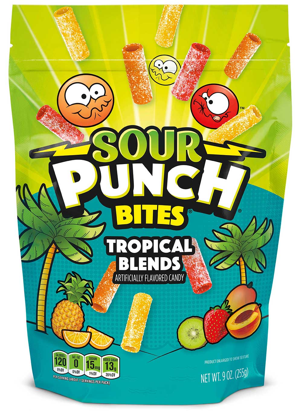 Sour Punch Bites Tropical Blends Candy, 9 Ounce -- 12 Per Case