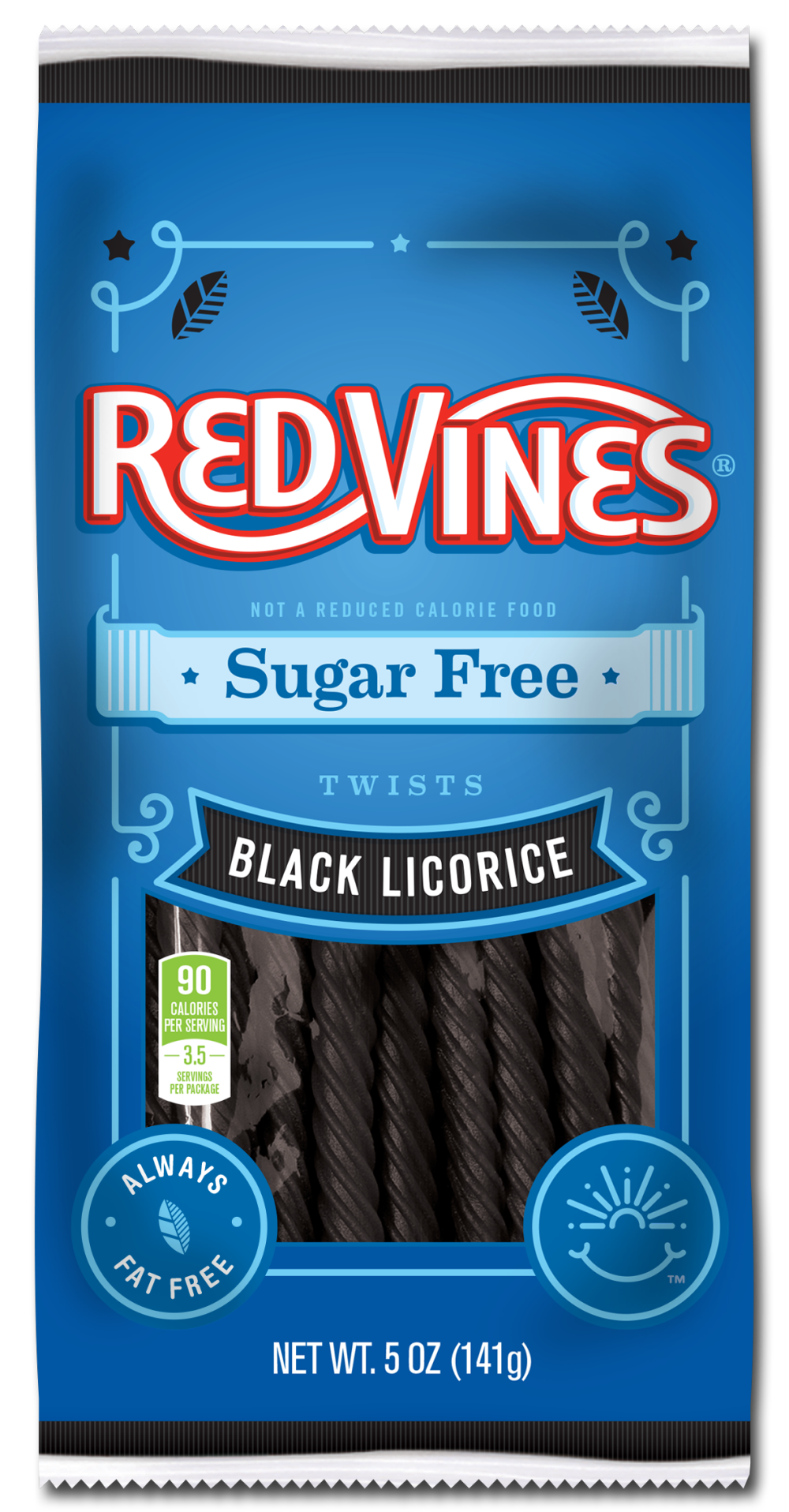 Red Vines Black Licorice Sugar Free Vines, 5 Ounce -- 12 Per Case