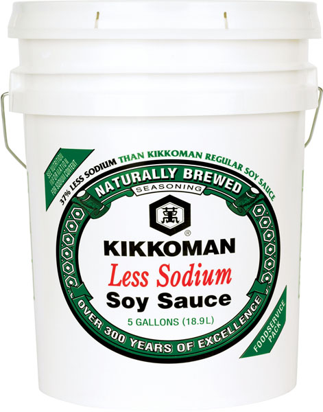 Kikkoman Less Sodium Soy Sauce, 5 Gallon