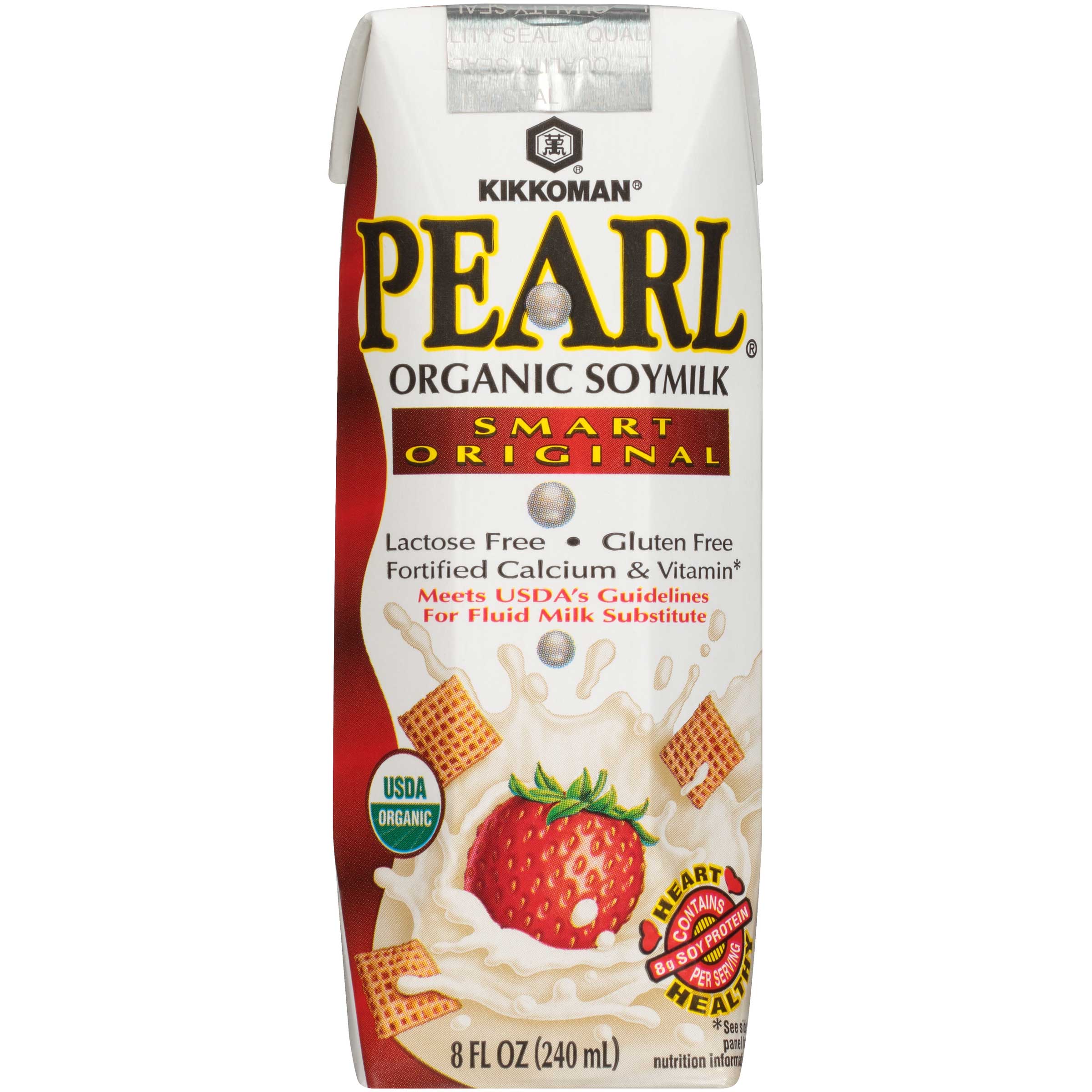 Kikkoman Pearl Organic Smart Original Soymilk, 8 Fluid Ounce -- 24