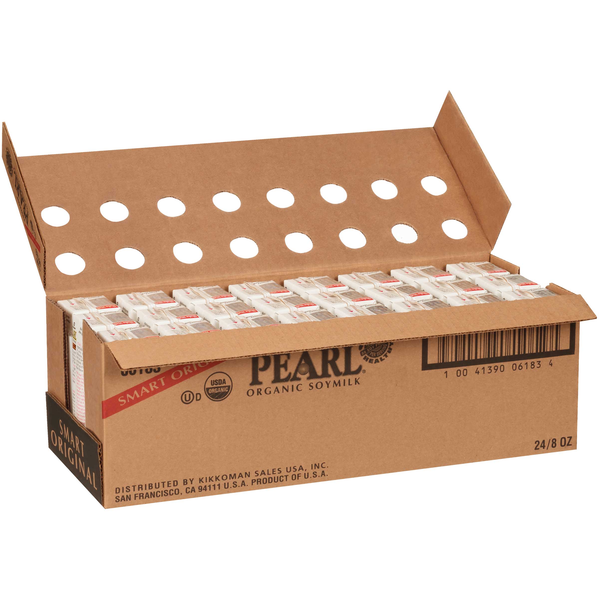 Kikkoman Pearl Organic Smart Original Soymilk, 8 Fluid Ounce -- 24 Per Case