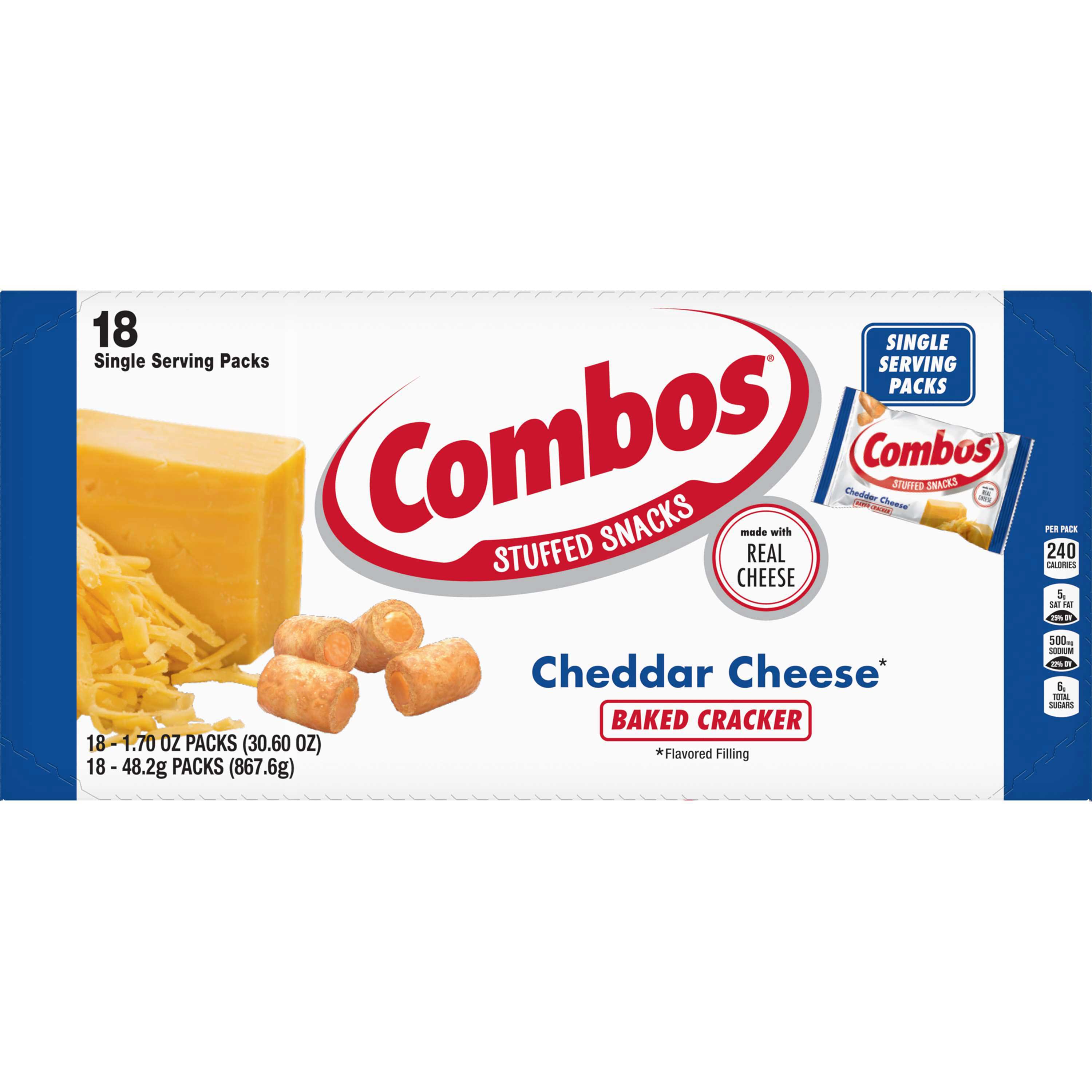Combos Cheddar Cheese Cracker Baked Snack Case