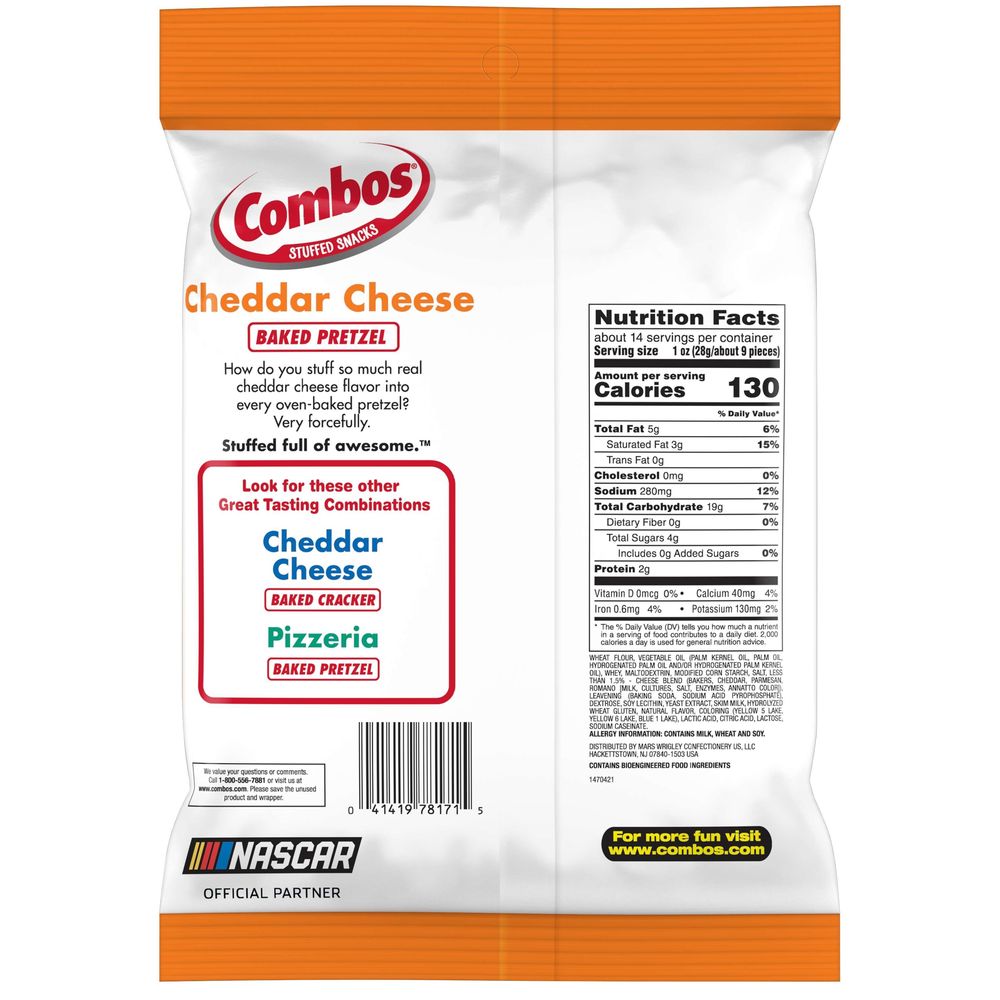 Combos Cheddar Cheese Pretzel, 13.5 Ounce -- 8 Per Case