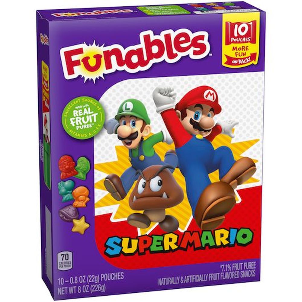 Ferrara Funables Super Mario Fruit Flavored Snacks, 8 Ounce -- 8 Per Case