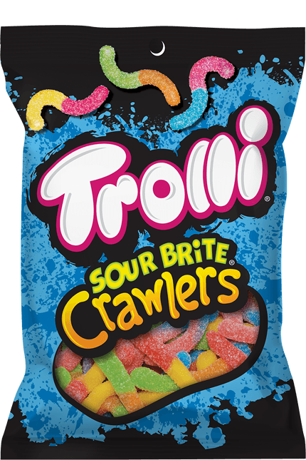Trolli Sour Brite Crawlers Gummy Candy, 3.4 Ounce -- 12 Per Case