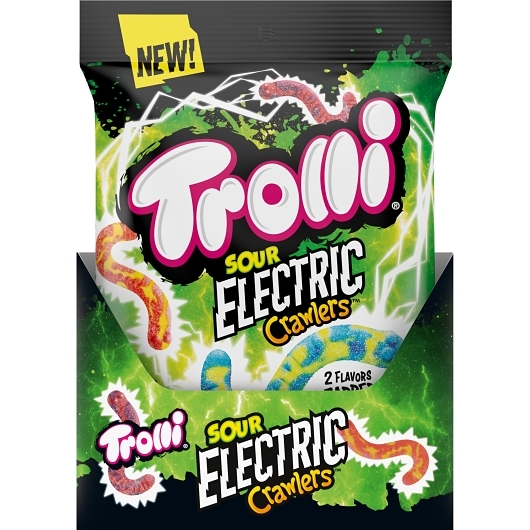 Trolli Electric Crawlers Chew Candy, Peg Bag, 4.25 Ounce -- 12 Per Case