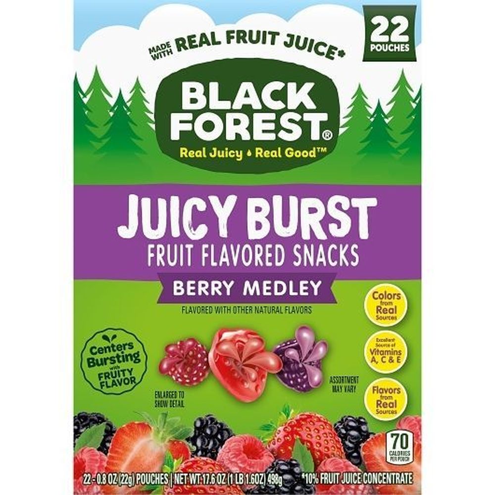 Black Forest Juicy Burst Berry Medley Fruit Flavored Snacks, 17.6 Ounce -- 5 Per Case