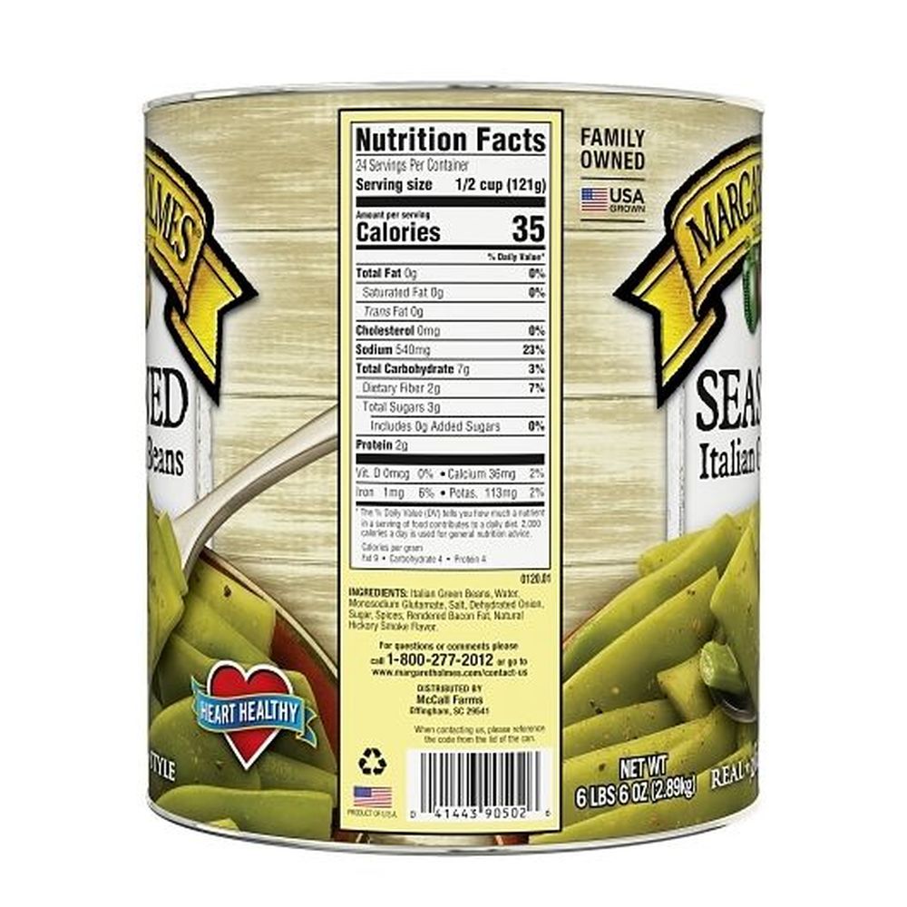 Margaret Holmes Seasoned Italian Green Beans, 6.375 Pound -- 6 Per Case