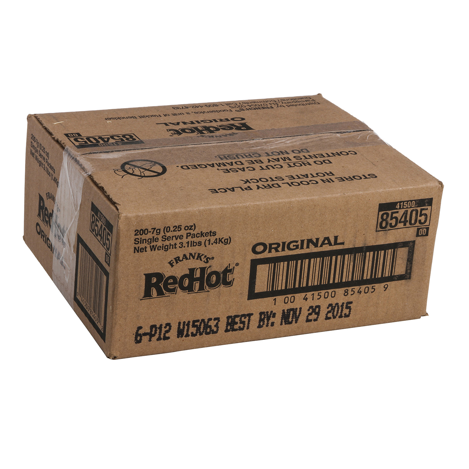 Frank's Redhot Original Hot Sauce, 7 Gram Packet -- 200 Per Case