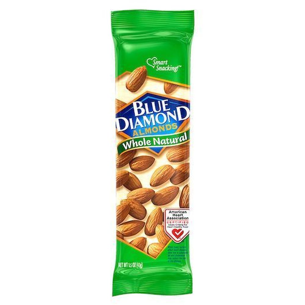 Blue Diamond Whole Natural Unsalted Almonds, 1.5 Ounce -- 144 Per Case
