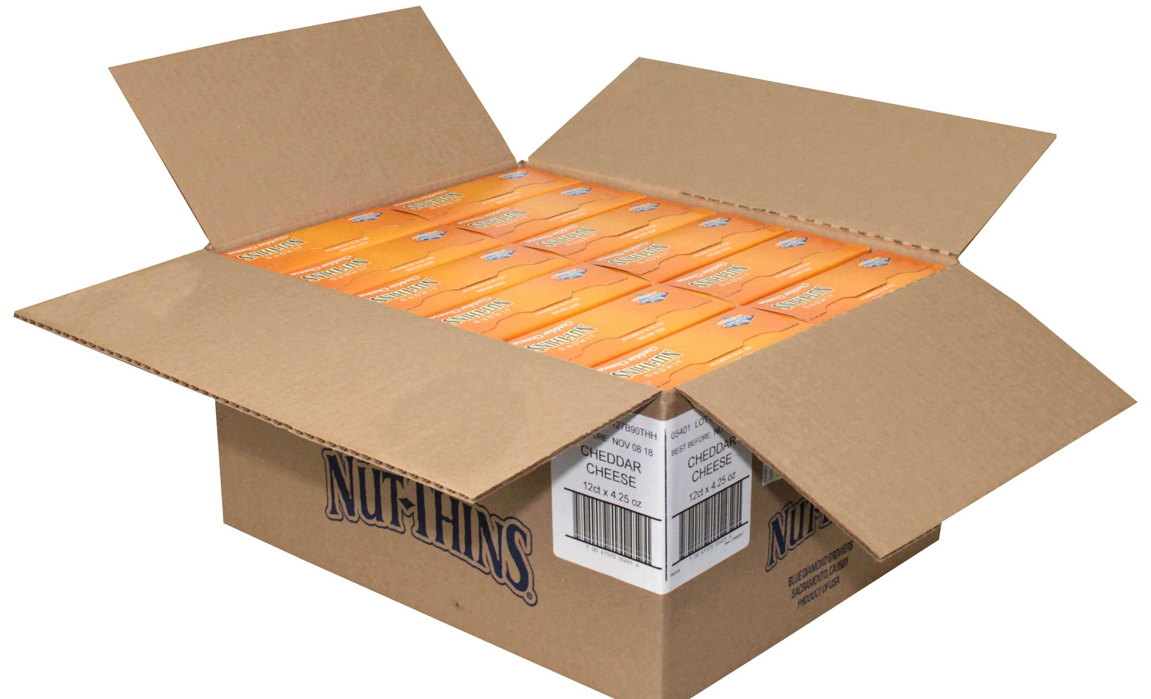 Blue Diamond Cheddar Cheese Nut Thins Cracker, 4.25 Ounce -- 12 Per Case