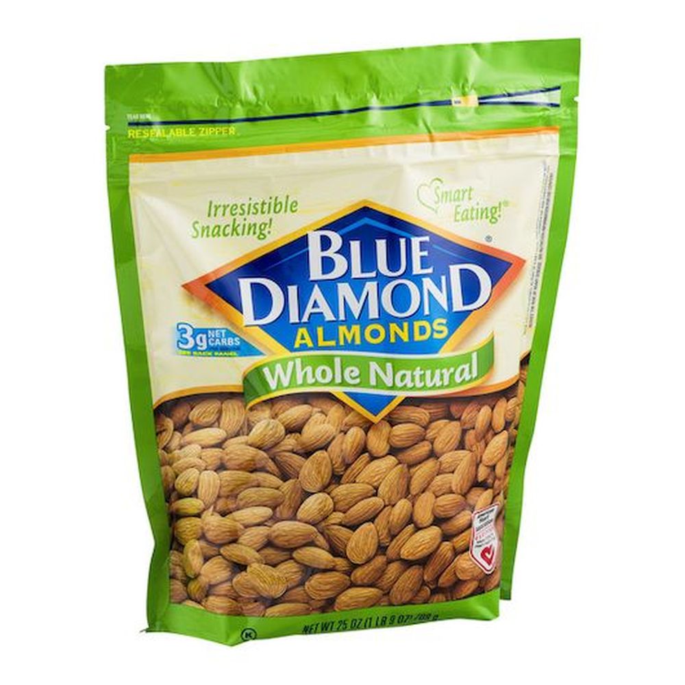 Blue Diamond Whole Natural Almonds, 25 Ounce -- 6 Per Case