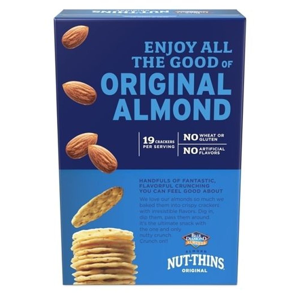 Blue Diamond Nut-Thins Family Size Almonds Original Rice Crackers Snacks, 7.7 Ounce -- 6 per case