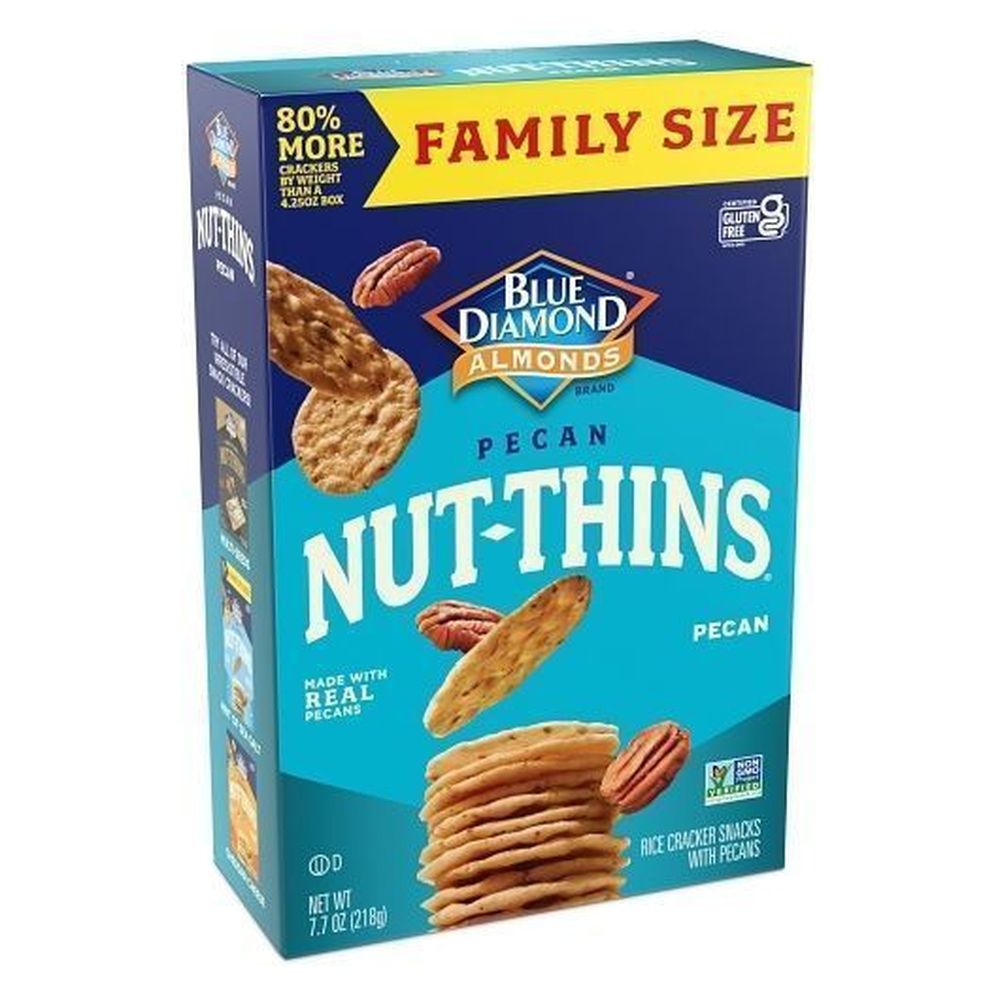 Blue Diamond Pecan Nut-thins Crackers, Family Size, 7.7 Ounce -- 6 Per Case
