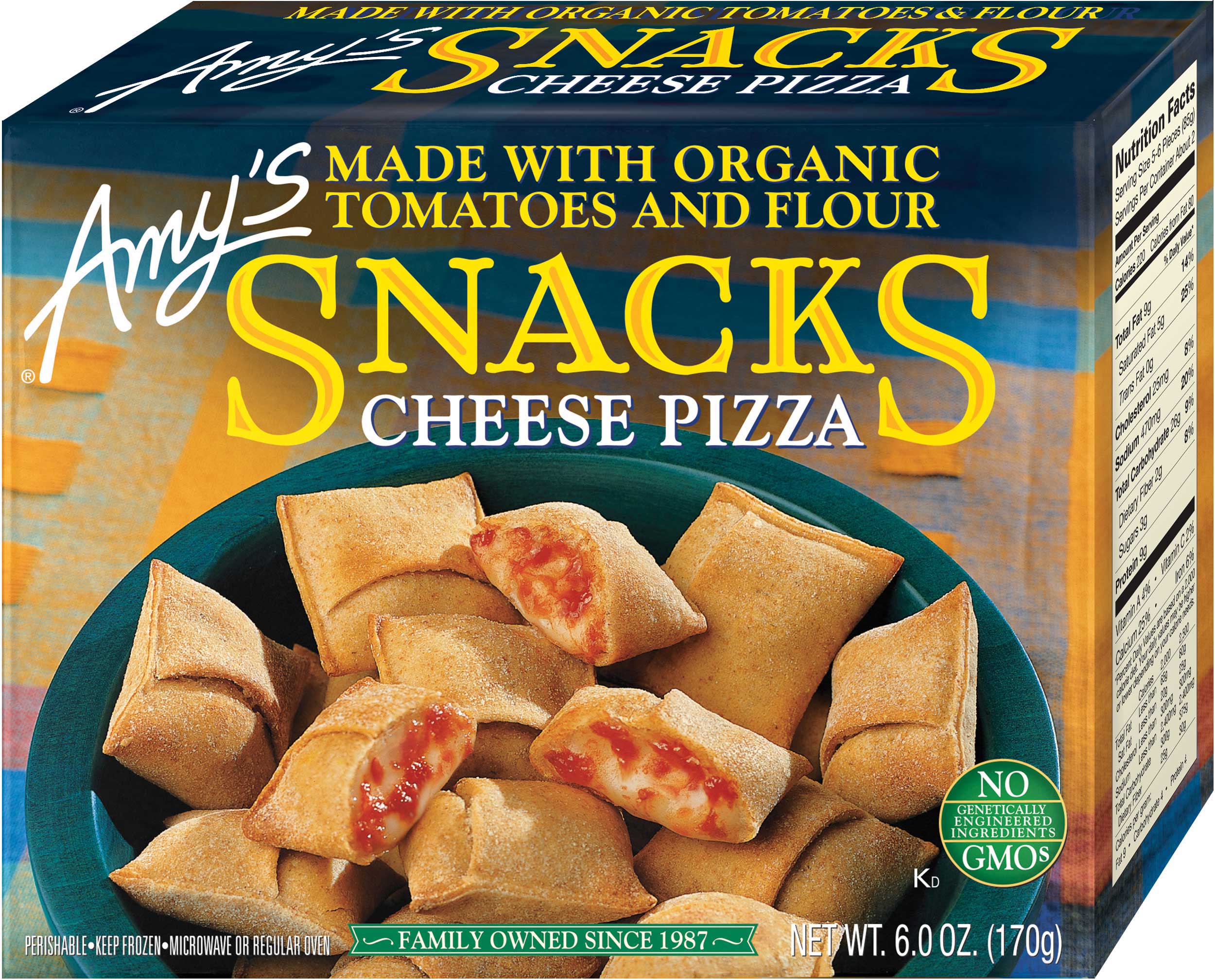 Amy's Cheese Pizza Snacks, 6 Ounce -- 12 Per Case