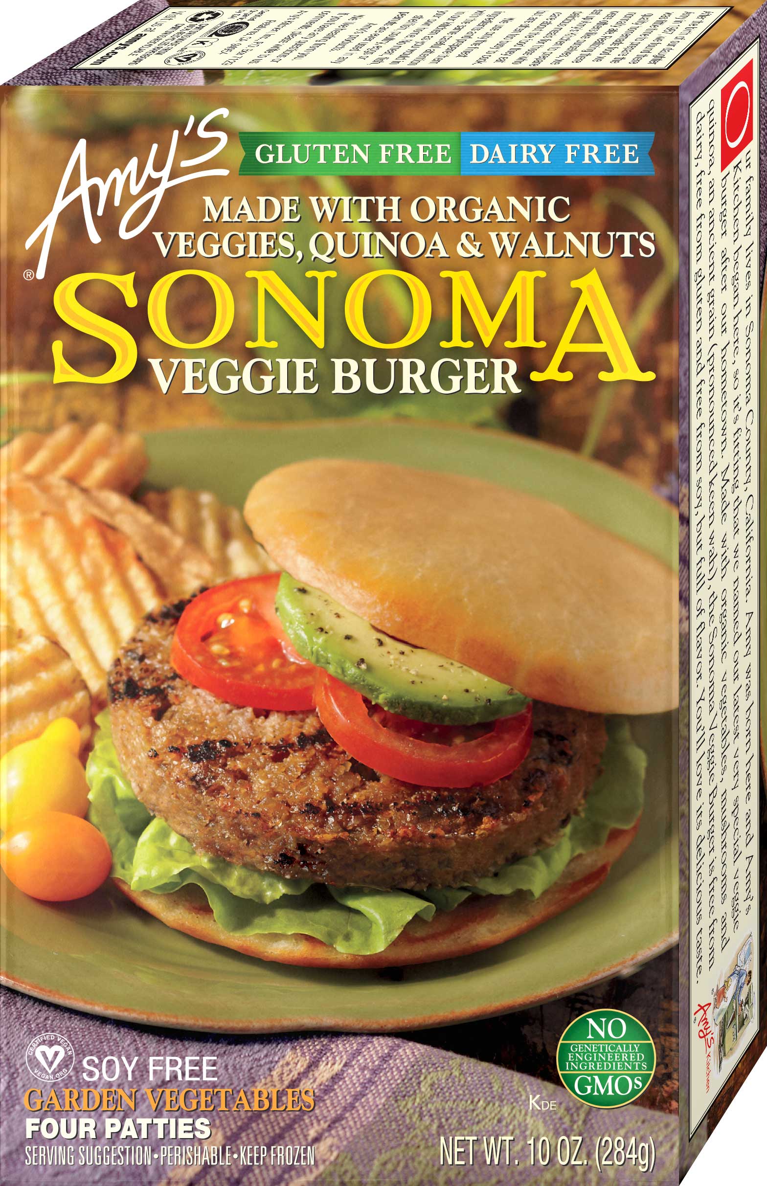 Amy's Sonoma Veggie Burger, 10 Ounce -- 12 Per Case
