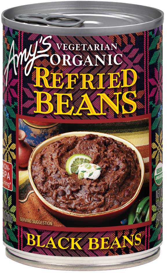 Amys Organic Refried Black Beans, 15.4 Ounce -- 12 per case.