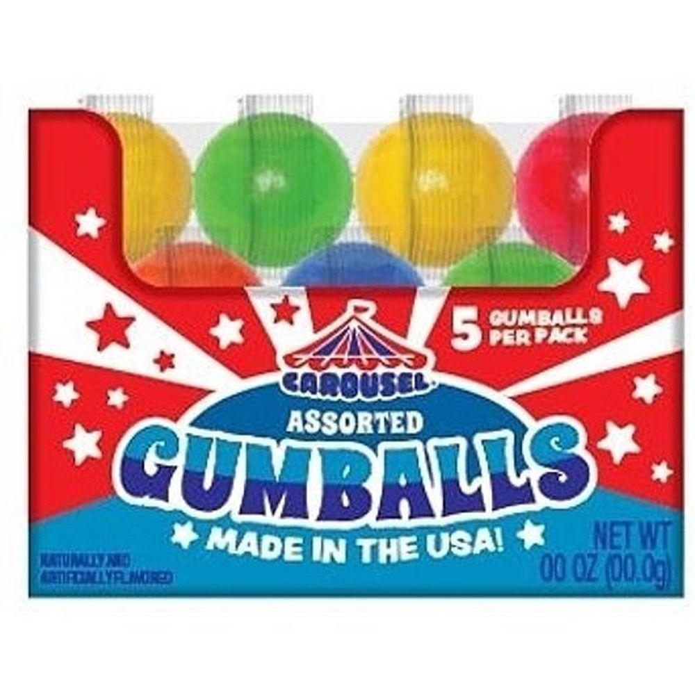 Carousel 5 Gumball Tube -- 216 Per Case