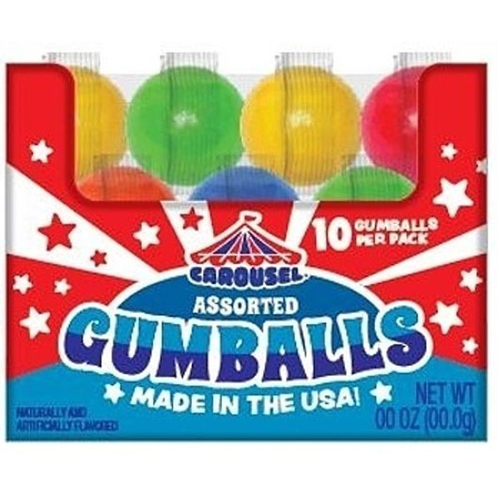 Carousel 10 Gumball Tube -- 48 Per Case