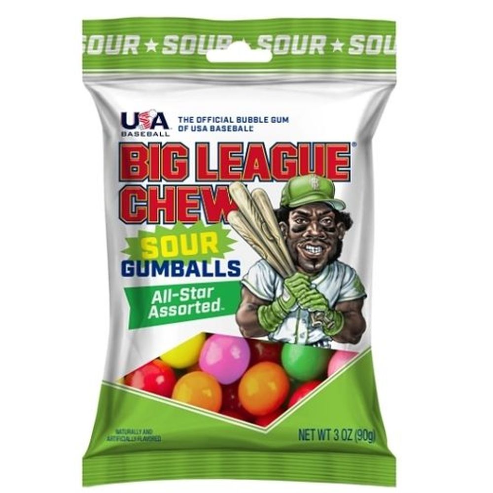 Big League Chew Assorted Sour Gumballs, 3 Ounce -- 12 Per Case