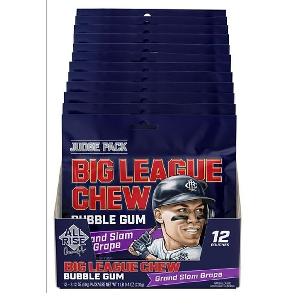 Big League Chew Aj Grand Slam Grape Bubble Gum, 2.12 Ounce -- 108 Per Case