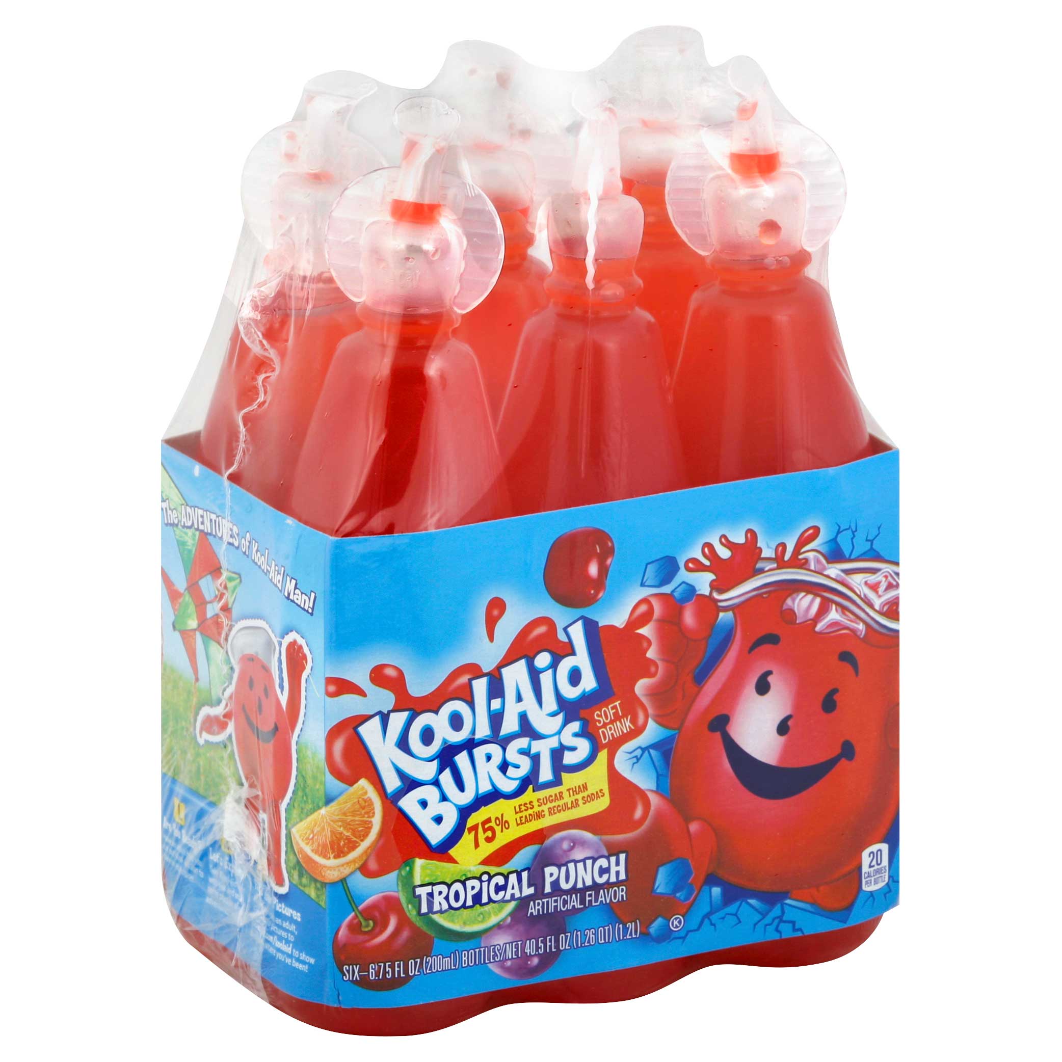 Kool-Aid Bursts Tropical Punch Soft Drink, 6.75 fluid ounce -- 32
