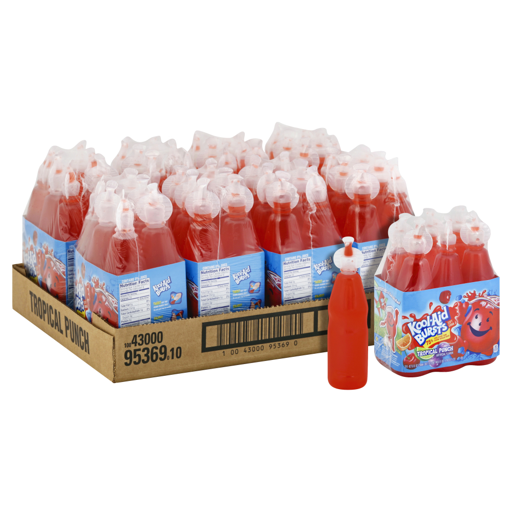 Kool-Aid Bursts Tropical Punch Soft Drink, 6.75 fluid ounce -- 32