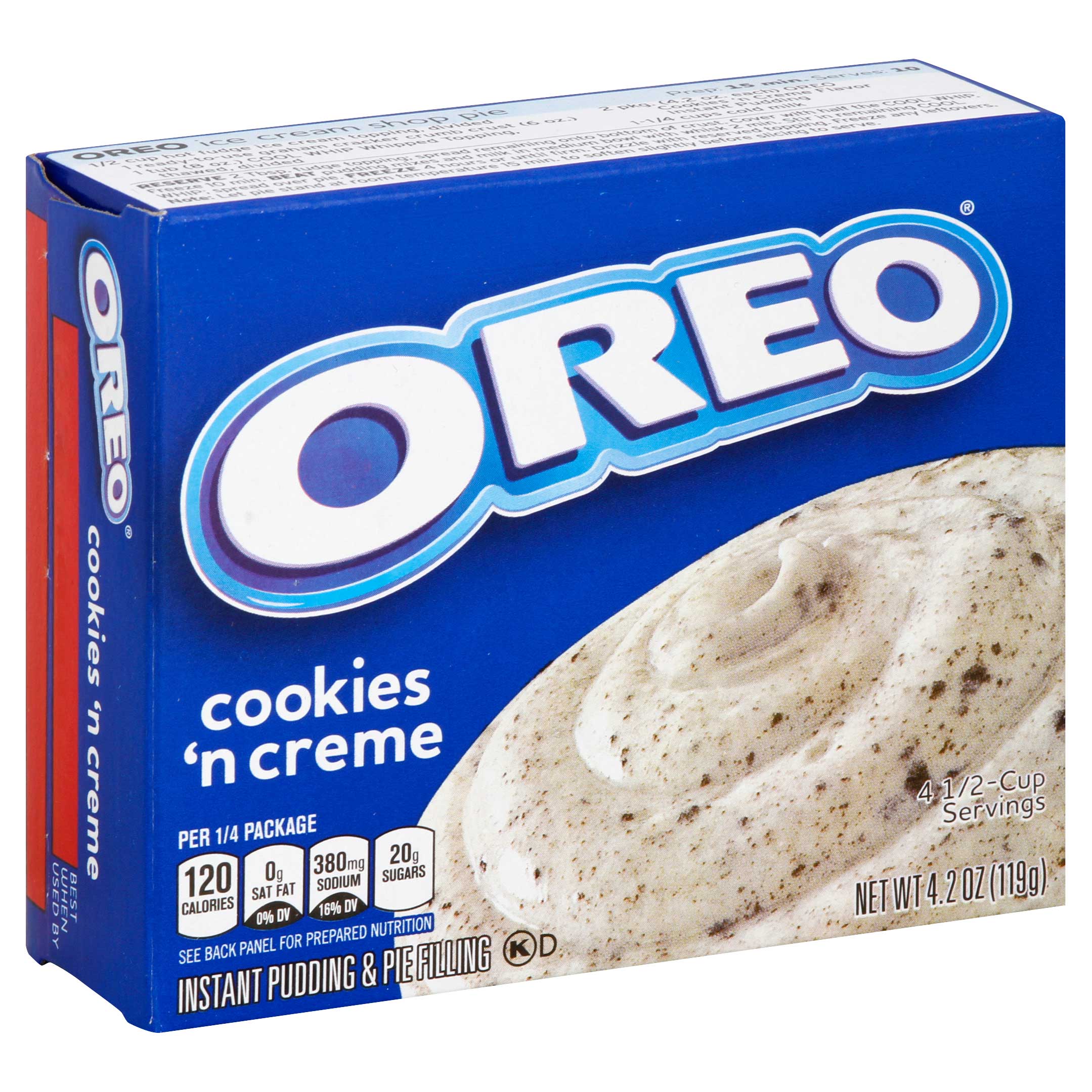 Jello Pudding and Pie Filling, Instant Oreo Cookies N Cream with