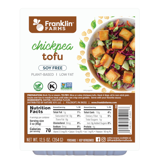 Franklin Farms Chickpea Tofu, 12.5 Ounce -- 8 per case