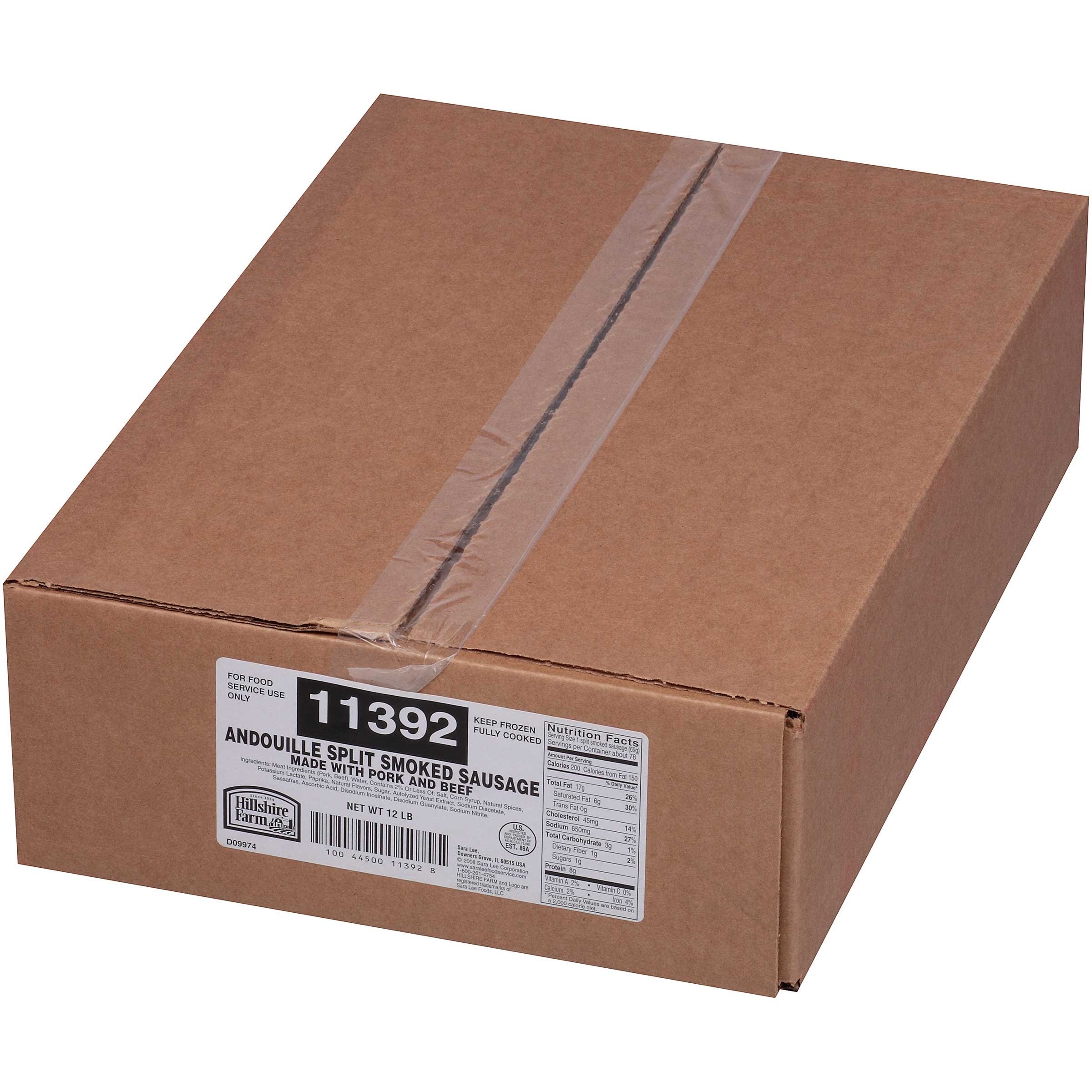 Hillshire Farms Andouille Split Smoked Sausage, 6 Pound -- 2 per case