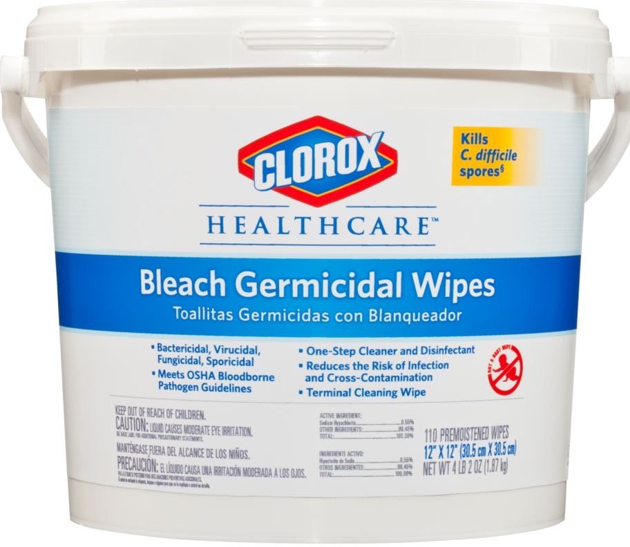 Clorox Commercial Solutions Germicidal Wipes, 110 Count -- 2 Per Case