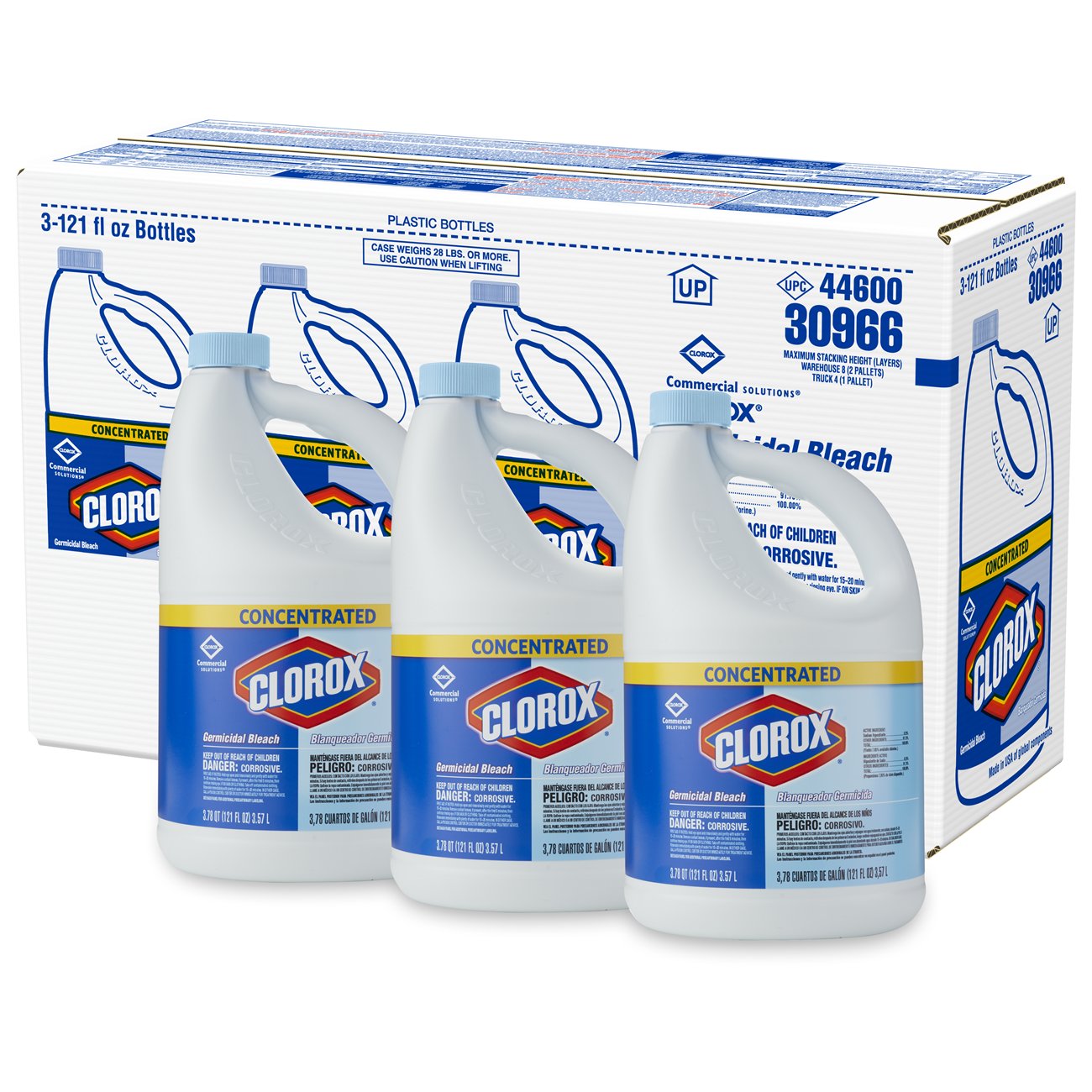 Clorox Commercial Solutions Germicidal Liquid Bleach Concentrate, 121 Fluid Ounce -- 3 Per Case
