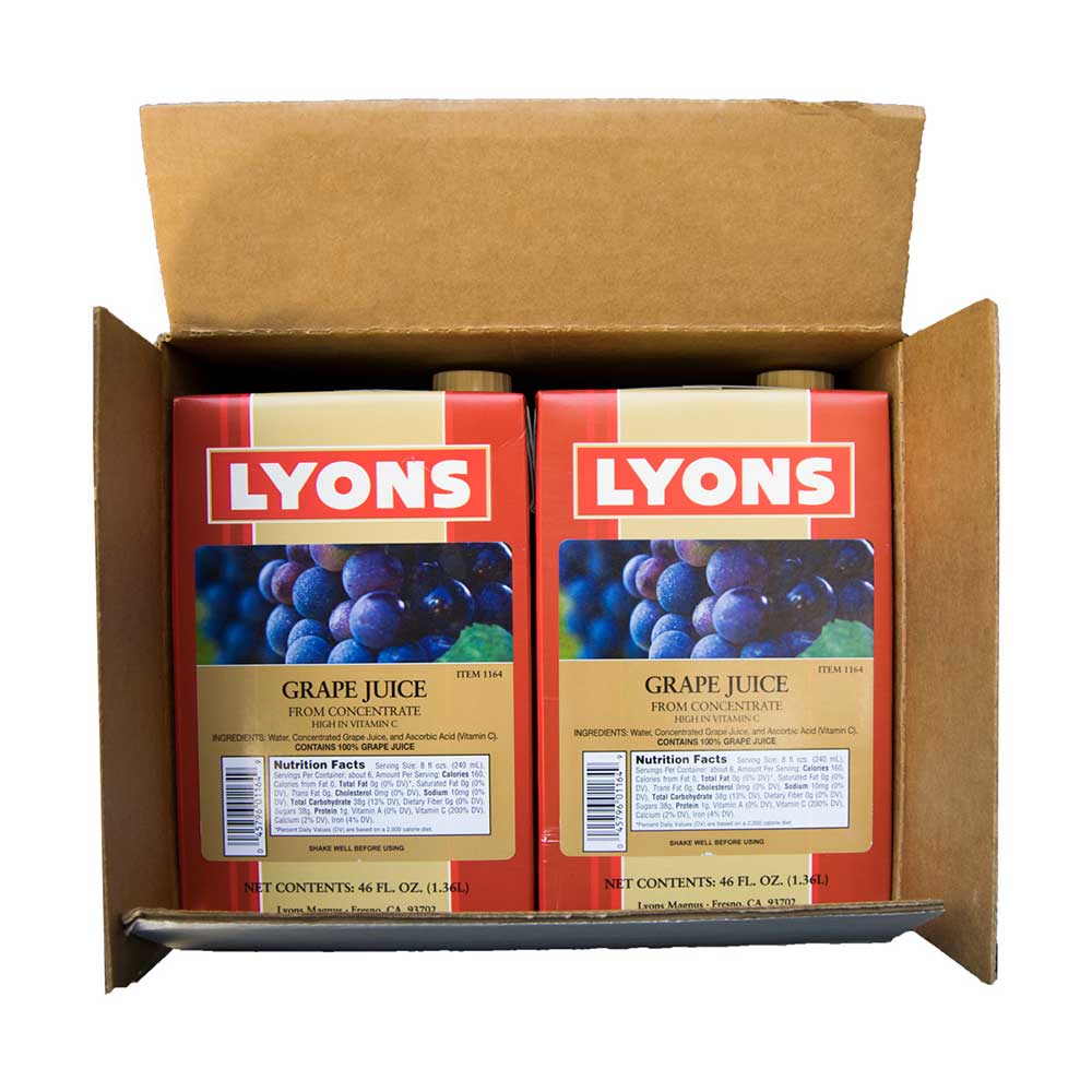 Lyons 100 Percent Grape Juice, 46 Fluid Ounce -- 12 Per Case
