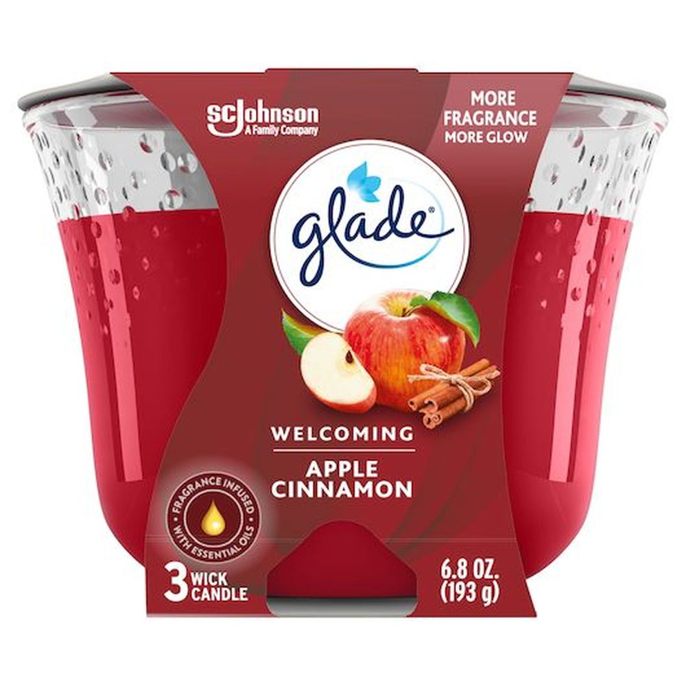 Glade Apple Cinnamon Candle, 6.8 Ounce -- 3 Per Case
