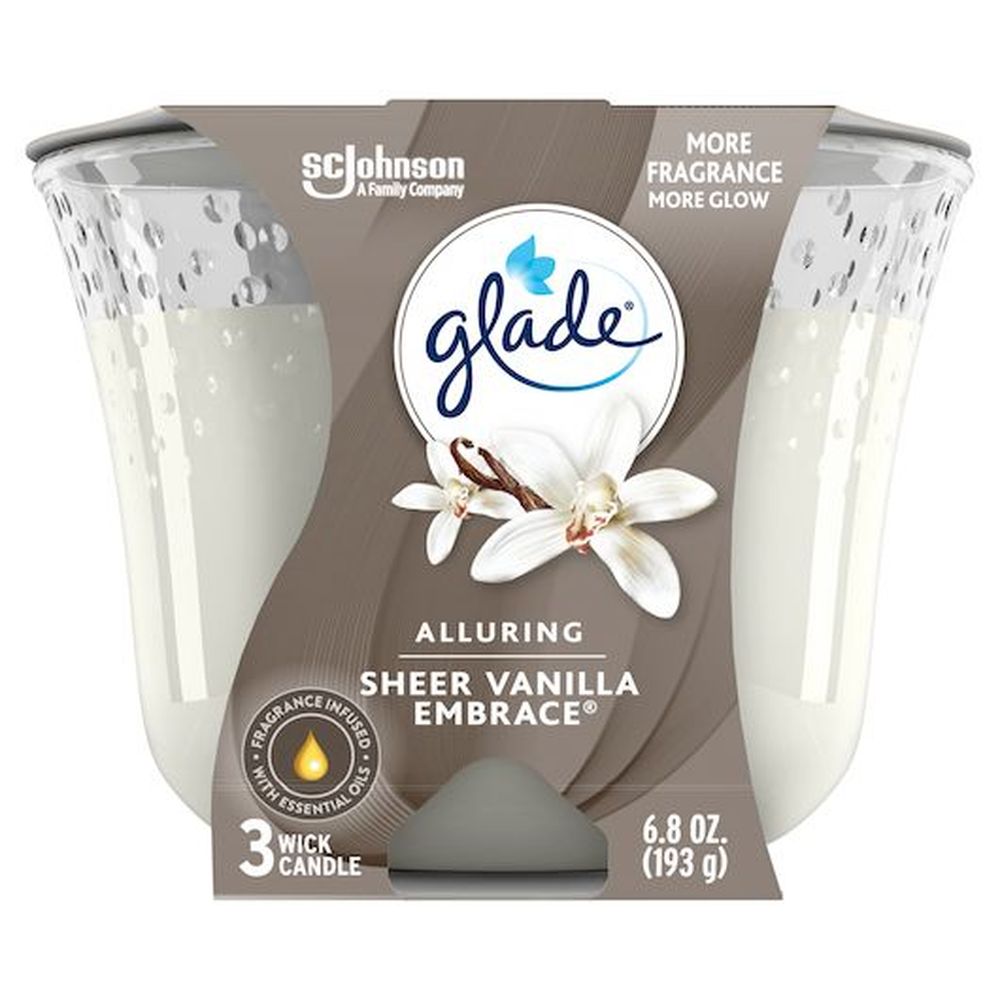 Glade Sheer Vanilla Embrace Candle, 6.8 Ounce -- 3 Per Case
