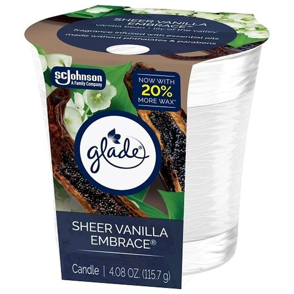 Glade Sheer Vanilla Embrace Candle, 4.08 Ounce -- 6 Per Case