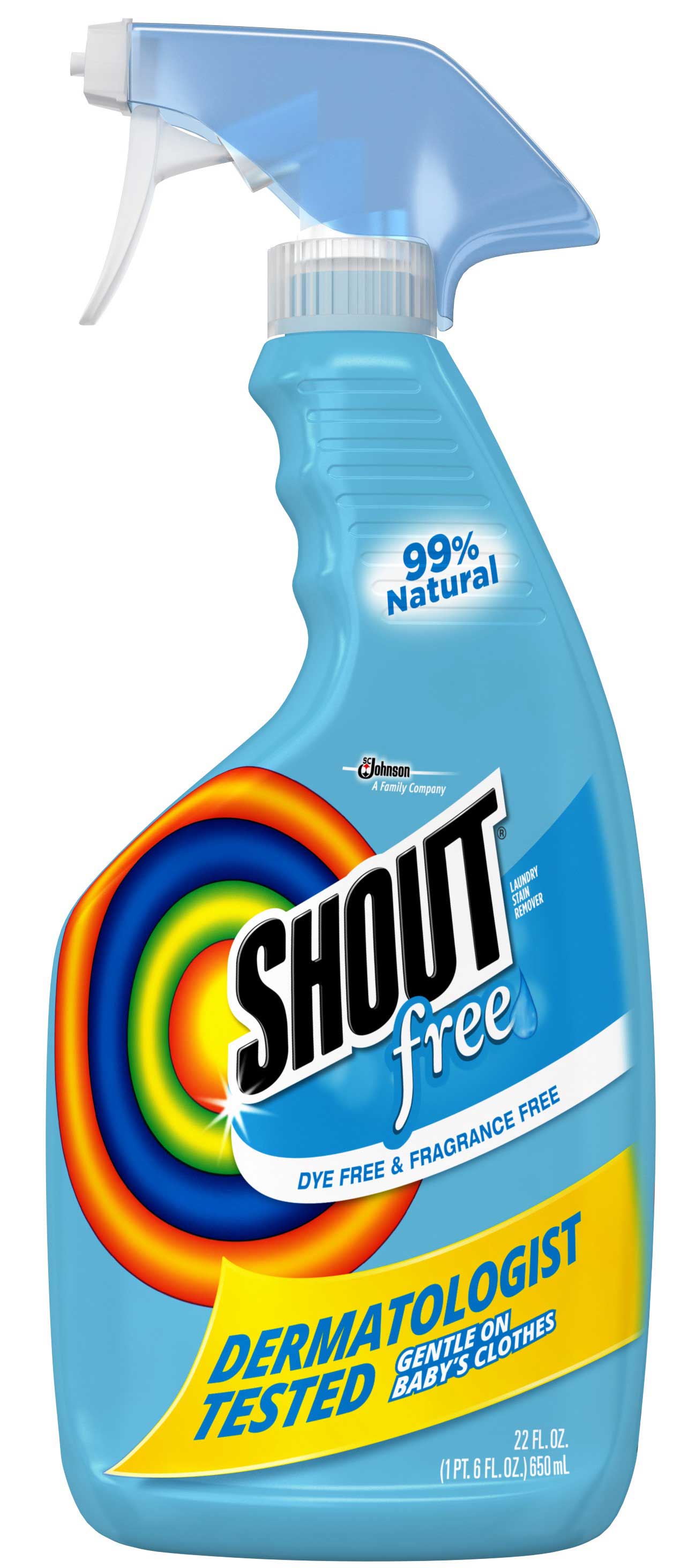 Shout Free Dye Free Fragrance Free Laundry Stain Remover, 22 Fluid Ounce -- 8 Per Case