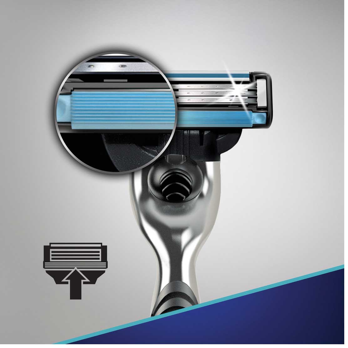 Gillette Mach Iii 3 Blade Razor Refill, 4 Count -- 48 Per Case