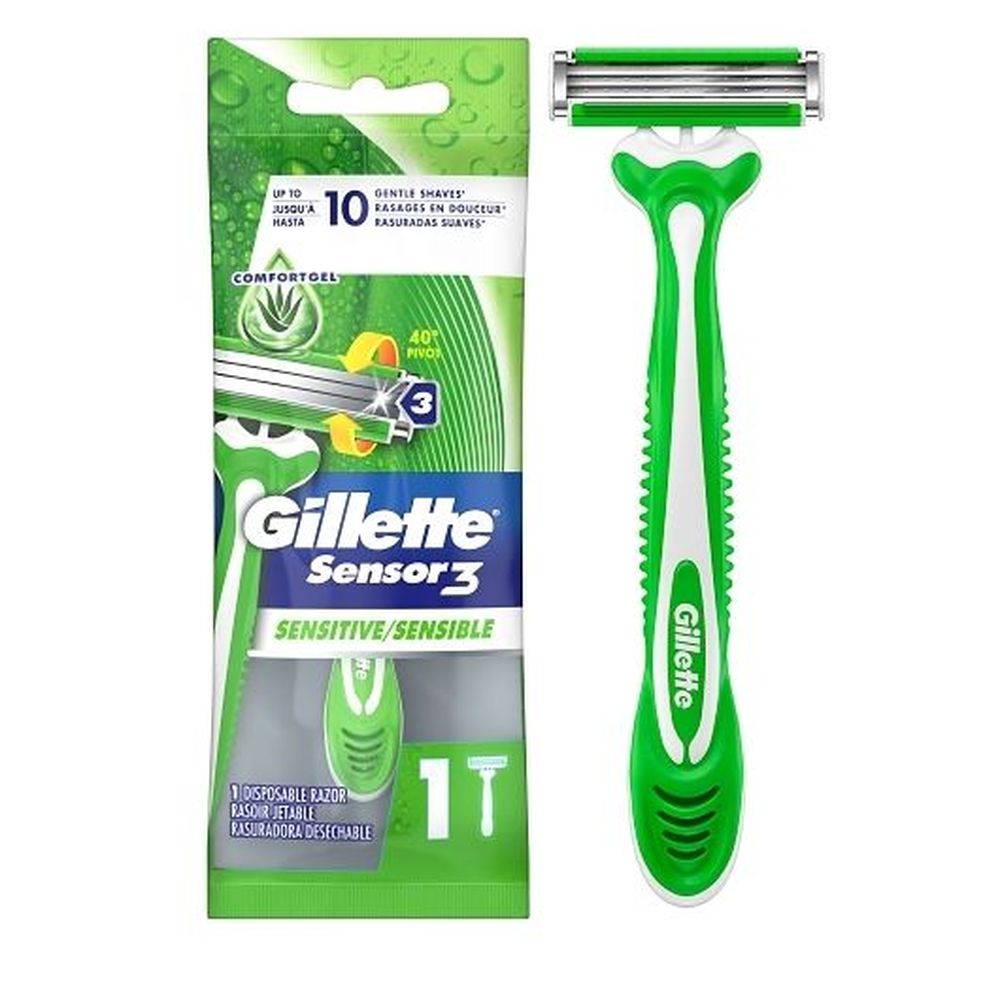 Gillette Sensor3 Sensitive Mens Disposable Razor -- 36 per case