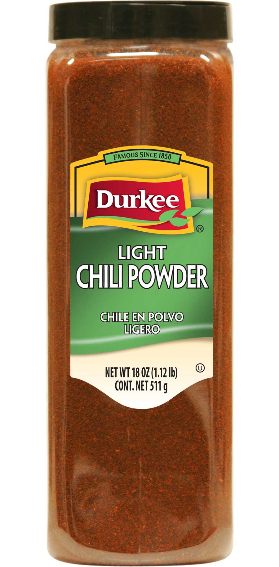 Durkee Light Chili Powder 18 oz. container, 6 per case