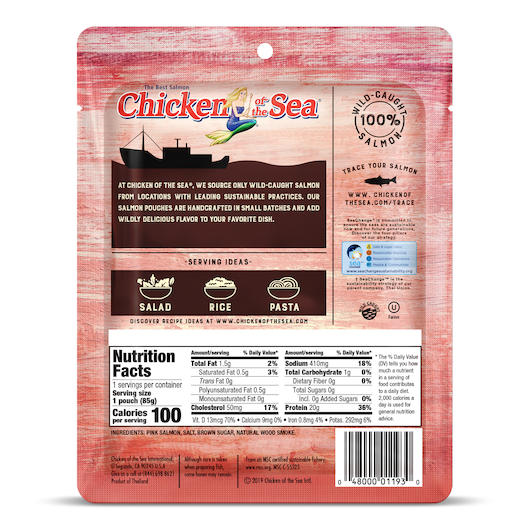 Chicken Of The Sea Smoked Pacific Pink Salmon Fillet Pouch, 3 Ounce -- 12 Per Case