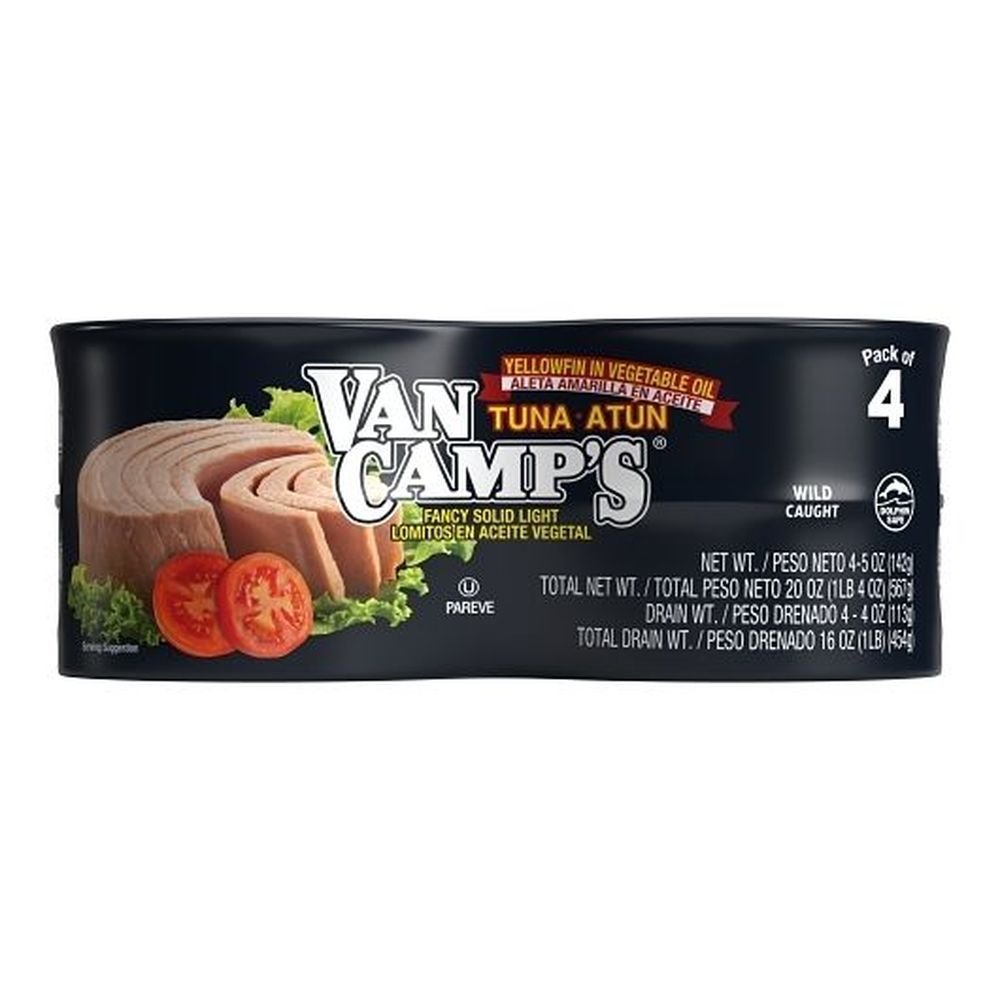 Van Camp's Solid Light Tuna In Oil, 20 Ounce -- 6 Per Case