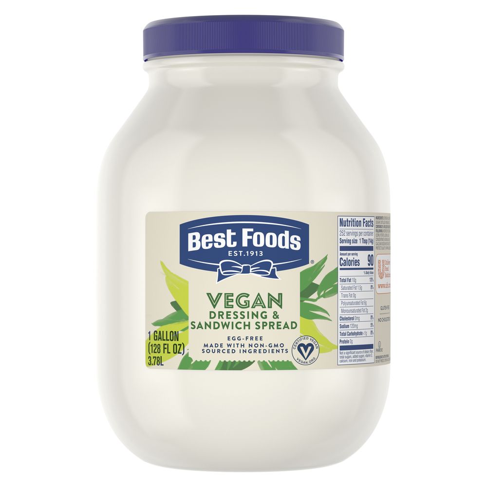 Best Foods Heavy Duty Vegan Mayonnaise Jar, 1 gallon -- 4 per case