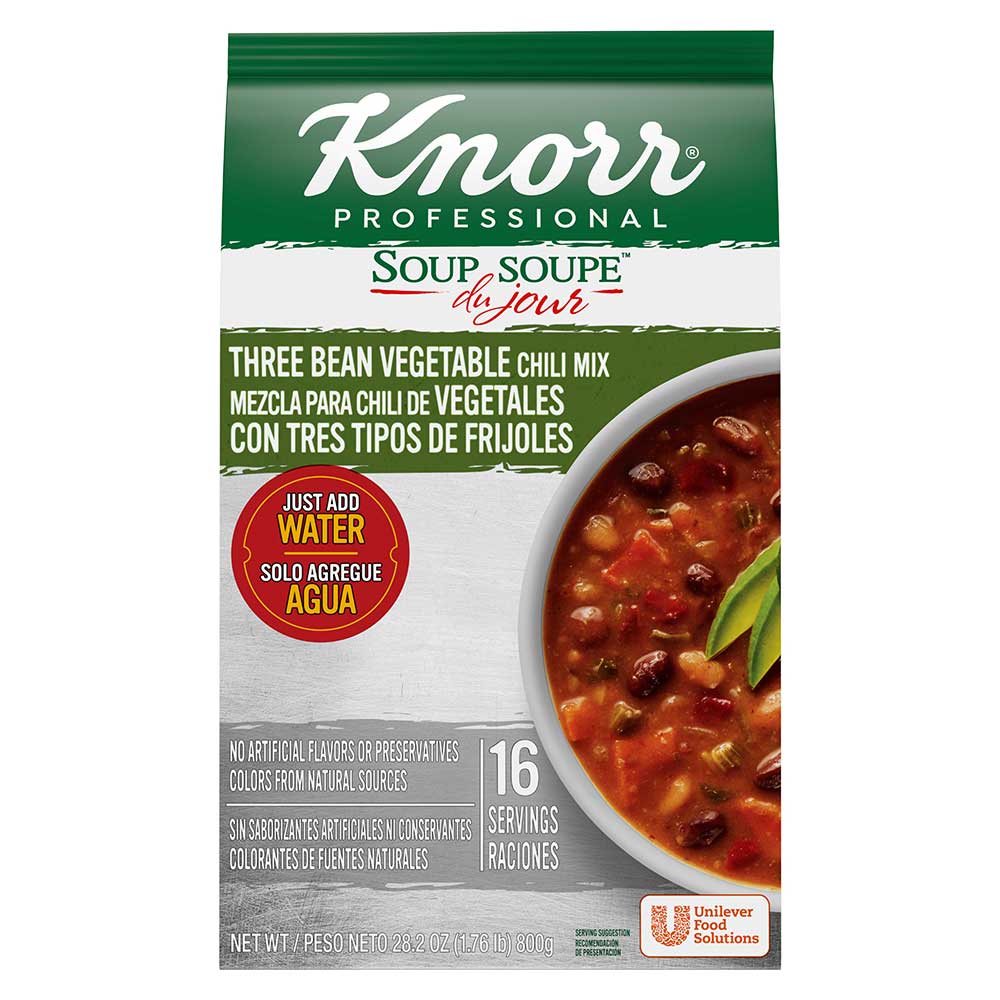 Knorr Professional Soup Du Jour Three Bean Vegetable Chili, 28.2 Ounce -- 4 per case