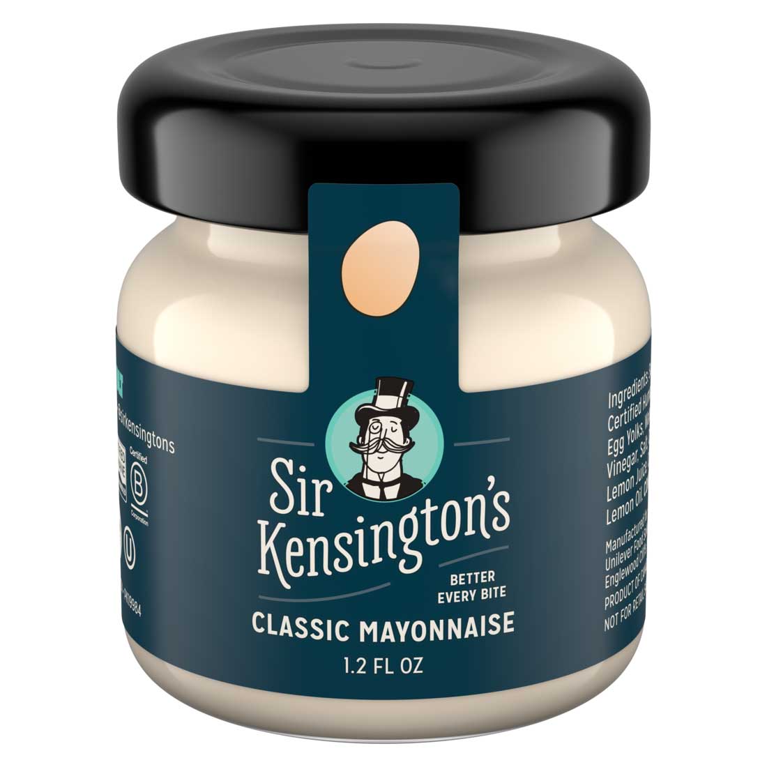 Sir Kensington's Classic Mayonnaise Room Service Jar, 1.2 Ounce -- 72 Per Case