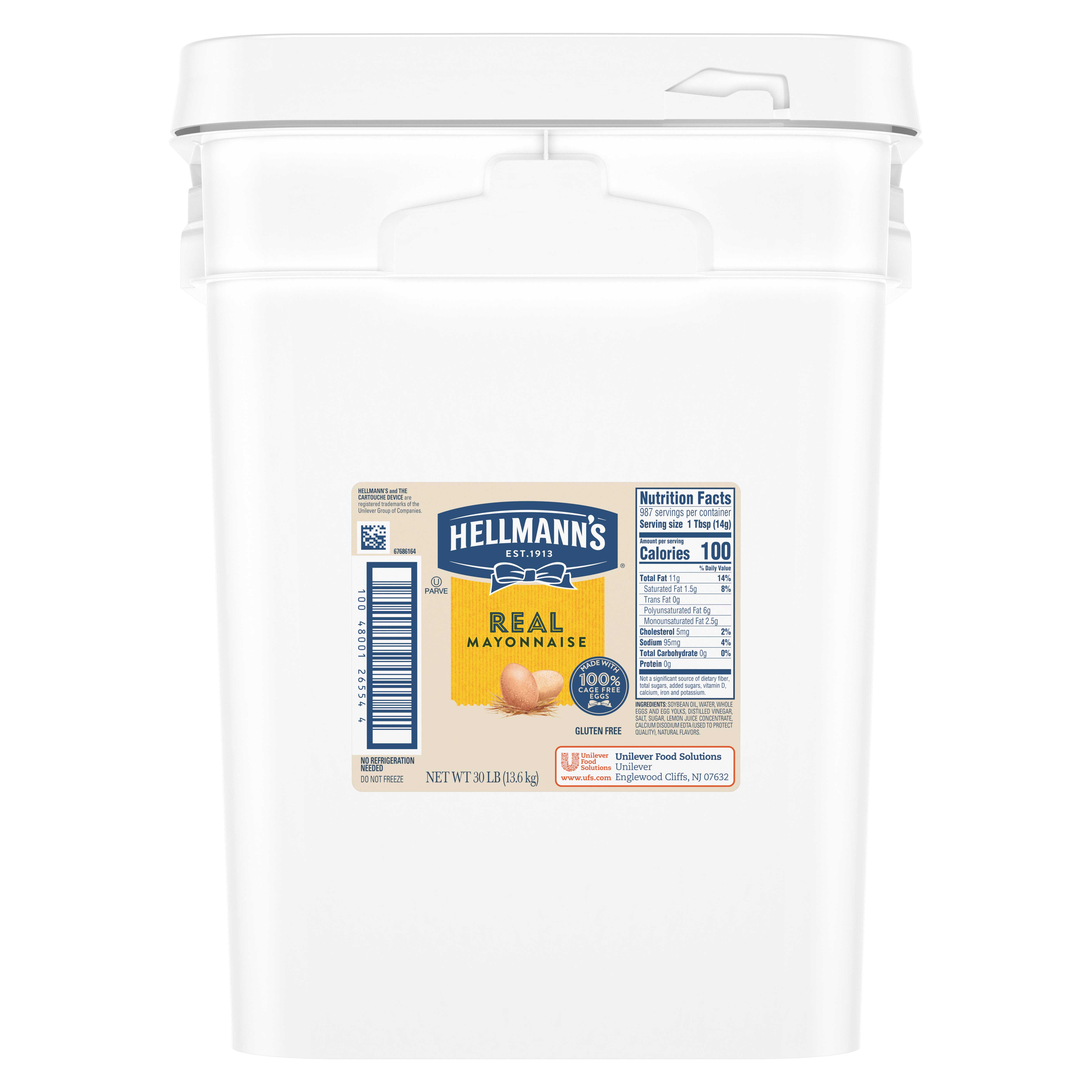 Hellmanns Real Mayonnaise Pail, 4 Gallon