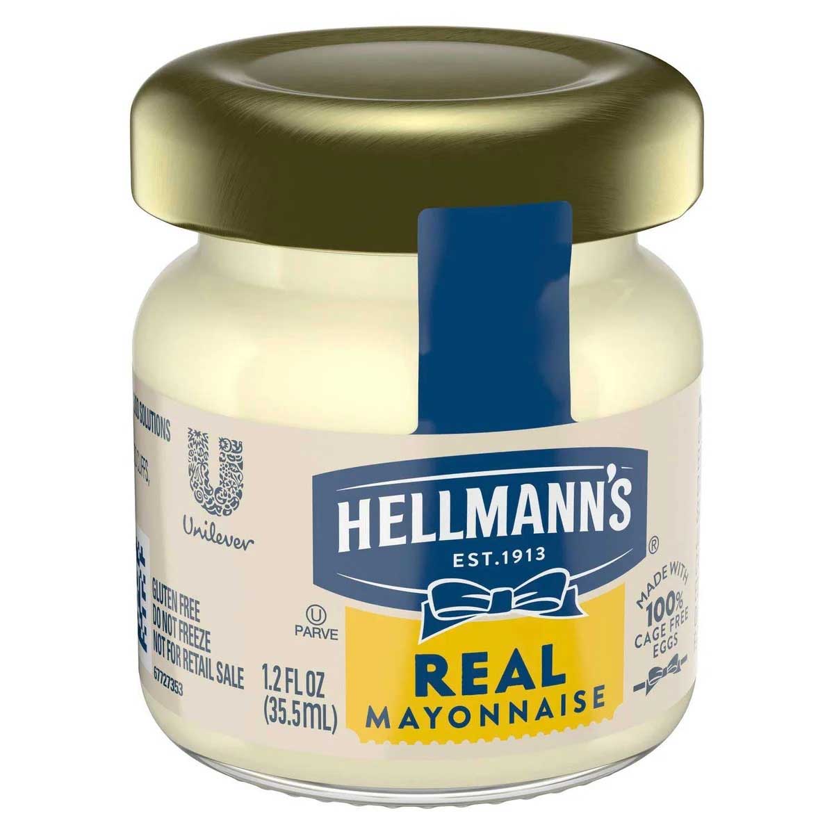 Hellmanns Real Mayonnaise Mini Jars, 1.2 ounce -- 72 per case
