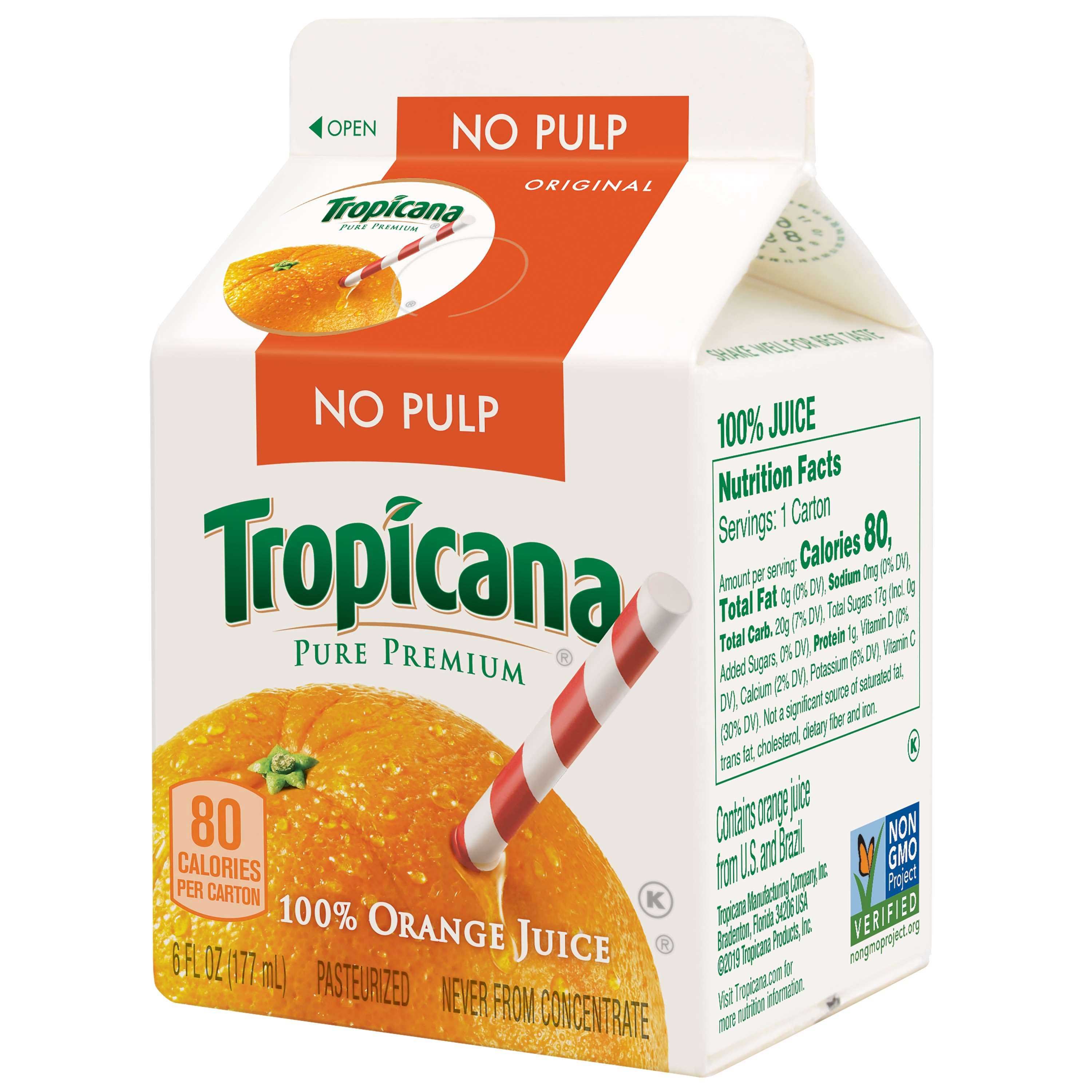 Tropicana orange clearance juice nutrition facts