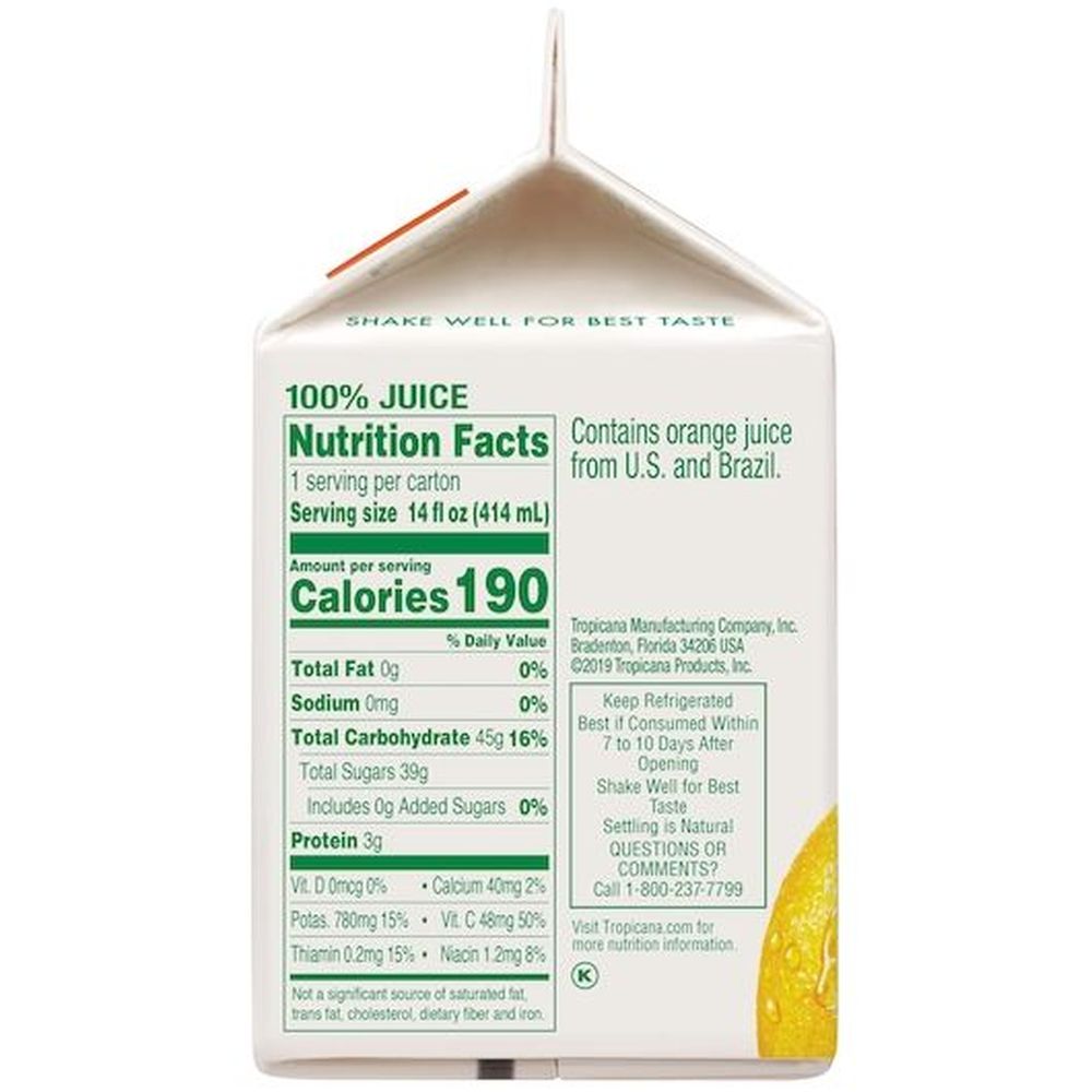 Tropicana Pure Premium Some Pulp Orange Juice, 14 Fluid